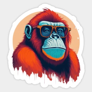 Orangutan in sunglasses Sticker
